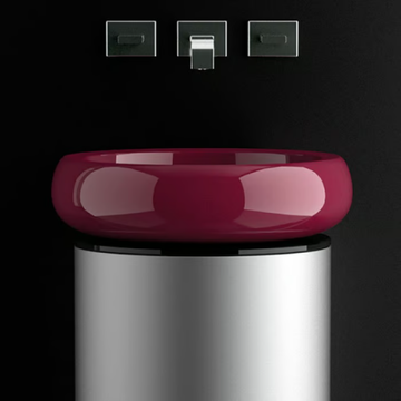 LEONARDO KOIN XL GLOBALL CARMINIO - Floor-standing wooden vanity unit by Glass Design - view 3